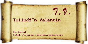 Tulipán Valentin névjegykártya